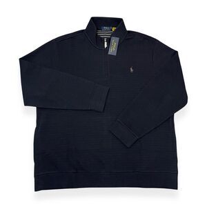 Polo Ralph Lauren Men's Double Knit Jersey Quarter-Zip Pullover Pockets Size XXL